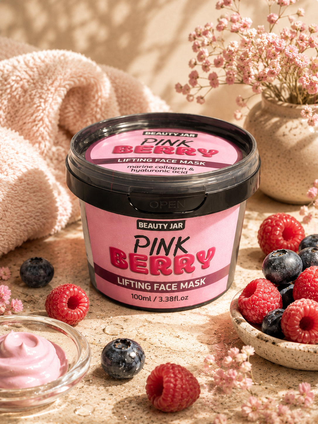 Beauty Jar – Masque Visage Lifting “Pink Berry” (100 ml) - Ply'beauty