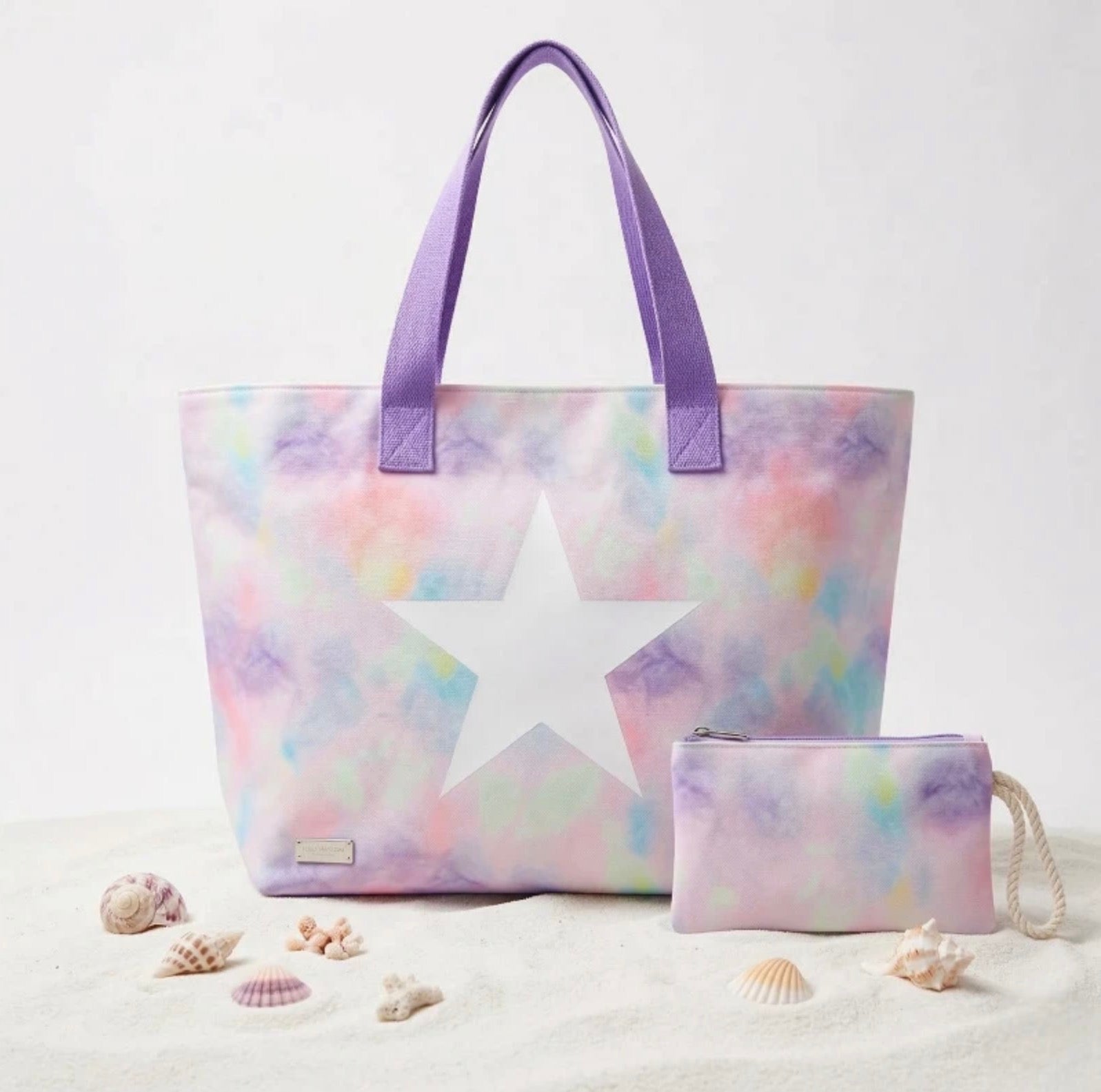 ✨ Grand sac de plage Étoile + pochette assortie