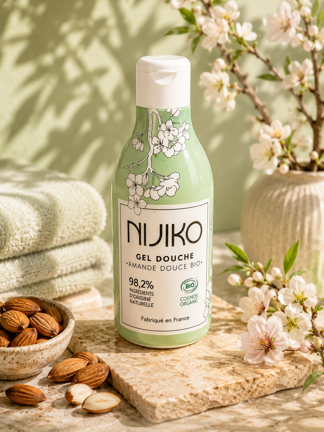 Nijiko – Gel Douche Amande Douce Bio (200 ml) - Ply'beauty
